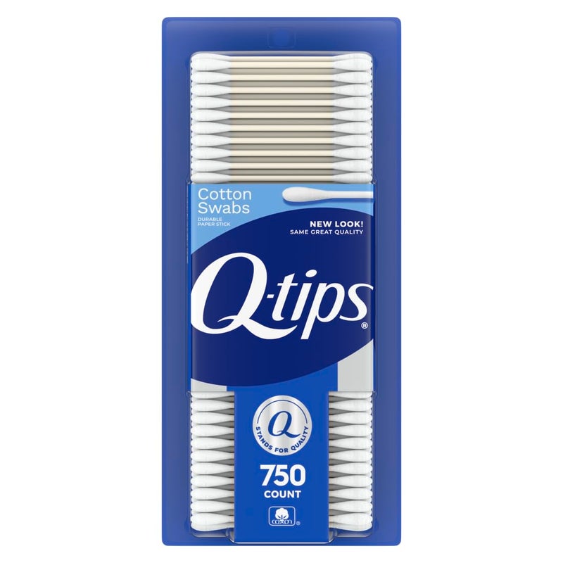 Q-tips Cotton Swabs For Hygiene and Beauty Care Original Cotton Swab Made With 100% Cotton 750 Count - Image 1