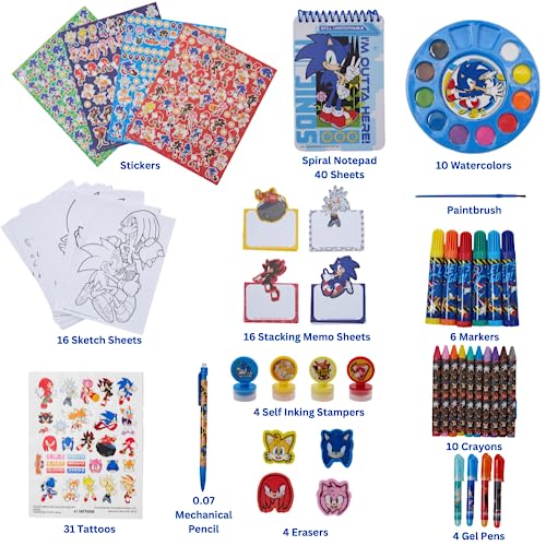Innovative Designs Sonic The Hedgehog Creativity Fun Kids Art Set for Coloring, Painting, and Crafts - Image 2