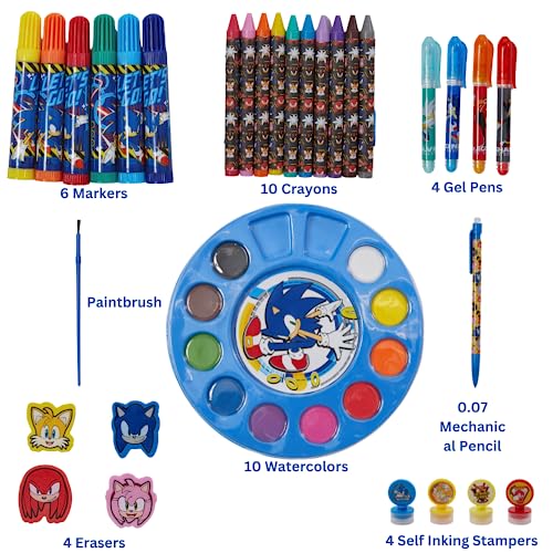 Innovative Designs Sonic The Hedgehog Creativity Fun Kids Art Set for Coloring, Painting, and Crafts - Image 3
