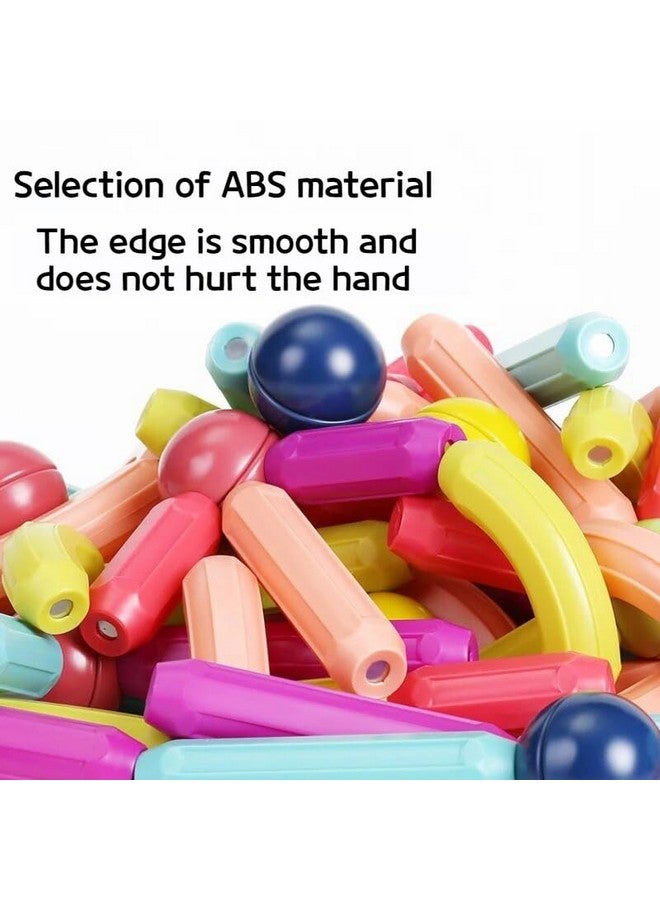 كيديتوس لعبة مكعبات بناء عصي مغناطيسية من Kiditos DIY للأطفال، مجموعة كرات وقضبان مغناطيسية ثلاثية الأبعاد، ألعاب تعليمية مونتيسوري للأطفال بعمر 3 سنوات فما فوق (84 قطعة)، متعددة الألوان - Image 3