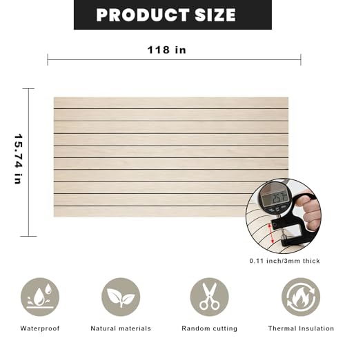 NAMAII 3D Wall Panels Peel and Stick – 15.74"x118" PVC Faux Wood Grain Texture, Self Adhesive Waterproof Wall Covering, DIY Accent Wall, Sofa Background Backsplash & Modern Home Decor, Covers 12.9 sq.ft - Image 2