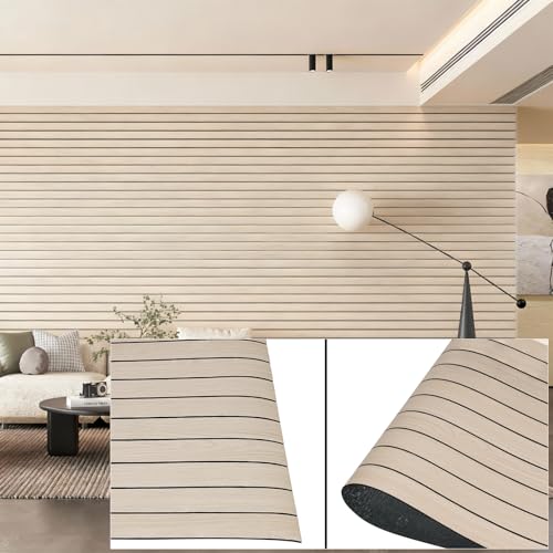 NAMAII 3D Wall Panels Peel and Stick – 15.74"x118" PVC Faux Wood Grain Texture, Self Adhesive Waterproof Wall Covering, DIY Accent Wall, Sofa Background Backsplash & Modern Home Decor, Covers 12.9 sq.ft - Image 1
