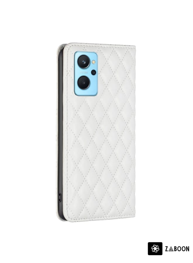 Zaboon Protective Case For OPPO A76 4G / A36 4G / K10 4G / Realme 9i Diamond Lattice Magnetic Leather Flip - Image 3