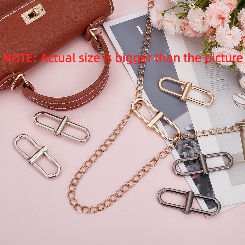 كلاراكو 6 قطع من مشابك معدنية قابلة للتعديل من كلاركو لحزام السلسلة، 3 ألوان لمقاسات كبيرة، مشابك تقصير، موصلات سلسلة حقيبة اليد، 2.7 × 1 بوصة، ملحقات تعديل طول السلسلة للحقيبة المتقاطعة - Image 3