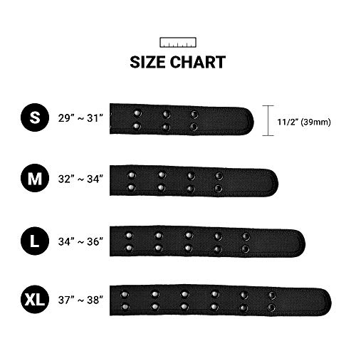 boxed-gifts Parquet Solid Color Military and Casual Canvas Belt, Double Grommet Unisex Belt for Men and Women - Black - Image 4