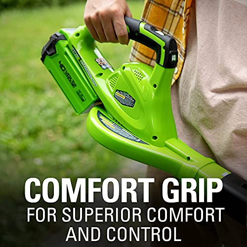 Greenworks منفاخ أوراق خالي من الأسلاك Greenworks 40V (150 ميل في الساعة / 130 قدم مكعب في الدقيقة / 75+ أدوات متوافقة) ، أداة فقط - Image 3