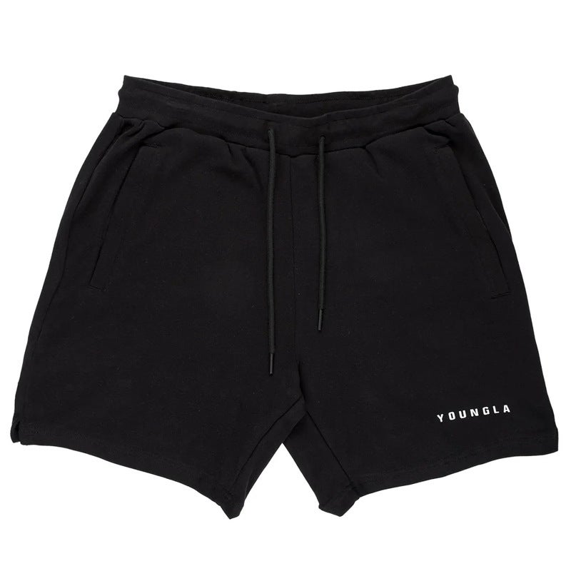 YOUNGLA Mens Cotton Athletic Shorts Gym Basketball Training Navy blue - Image 3