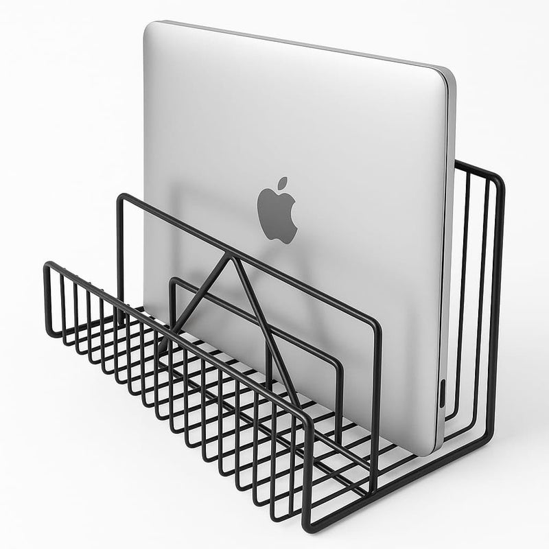 CentraLit File and Magazine Holder - Book Shelf Organiser Small book shelf for table Metal Letter Organiser with 3 Compartments, Desk Table Decor, Letter Document Sorter (Black) - Image 5