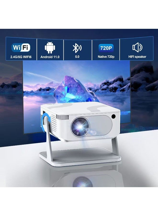Xnano Classic Mini Portable Projector Xnano HA109 Bedroom Wall Projector Home Ultra HD 720P Wireless Projection Dual Band WiFi 6 Outdoor Projector 4-Point Keystone Correction Compatible with Windows iOS Android Multiple Compatible Interfaces: HD, Audio, USB Connection - Image 5