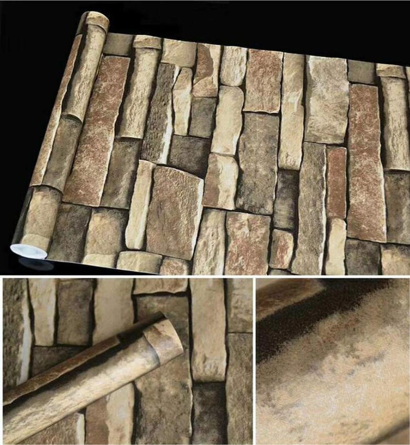 MelunMer 3D Rock Stone Peel and Stick Wallpaper Stone Contact Paper Self Adhesive Removable Wallpaper for Bedroom Contact Paper for Walls Vinyl 118 in L 17.7 in W - Image 4