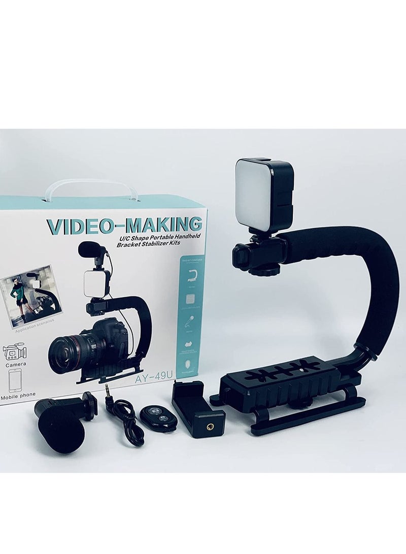 Contex AY-49U Tripod Set with LED Light Microphone Video Recording Kit - Image 3