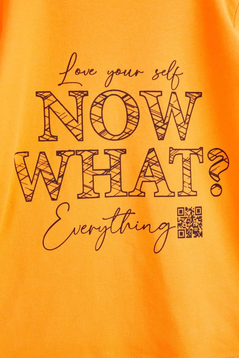 Tofisa Girl Orange Long Sleeve Printed Sweatshirt - 24263