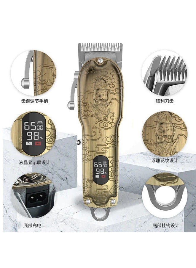 USB Rechargeable Hair trimmer Electric Haircut Kit Gold/Black - Image 2