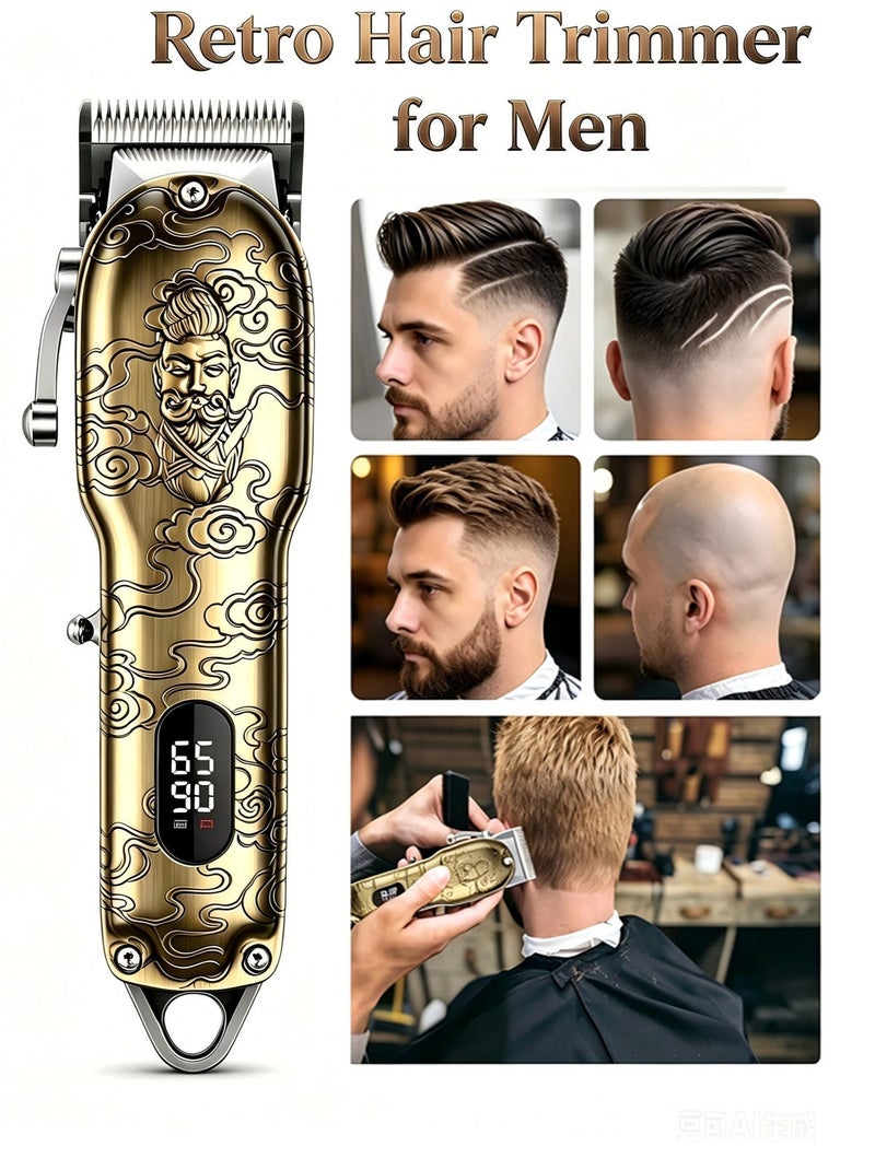 Snooe USB Rechargeable Hair trimmer Electric Haircut Kit Gold/Black - Image 1