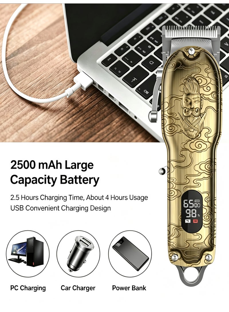 Snooe USB Rechargeable Hair trimmer Electric Haircut Kit Gold/Black - Image 5