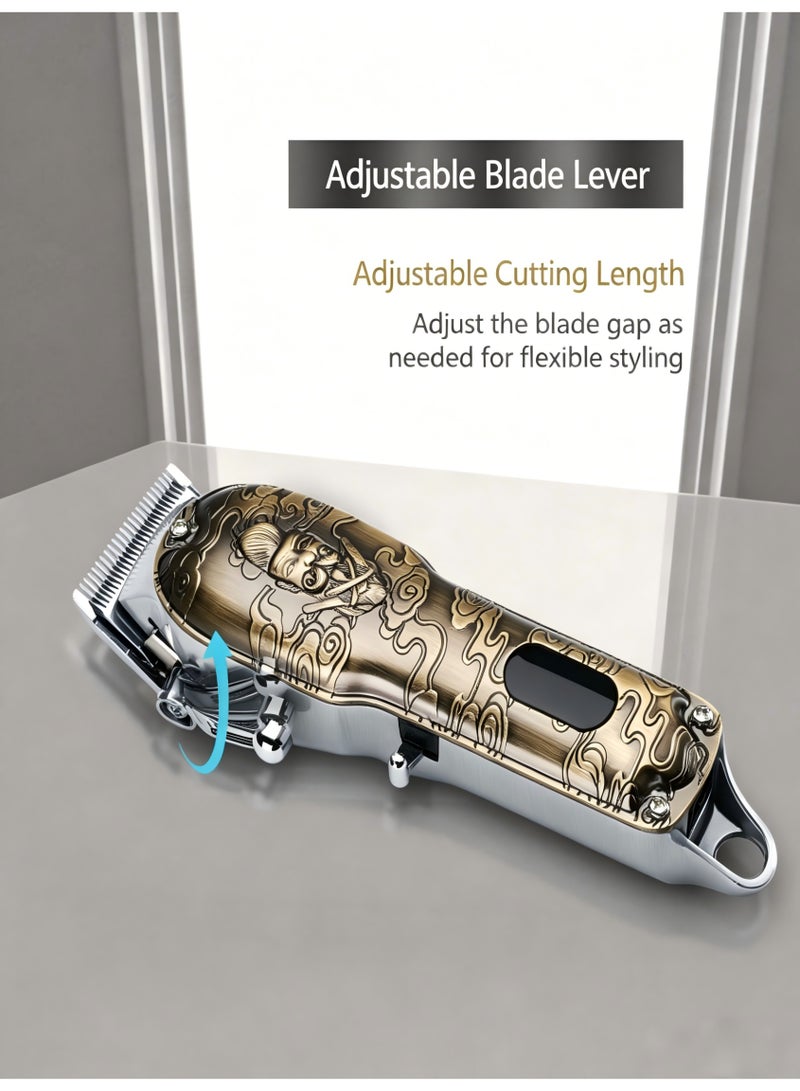 Snooe USB Rechargeable Hair trimmer Electric Haircut Kit Gold/Black - Image 4