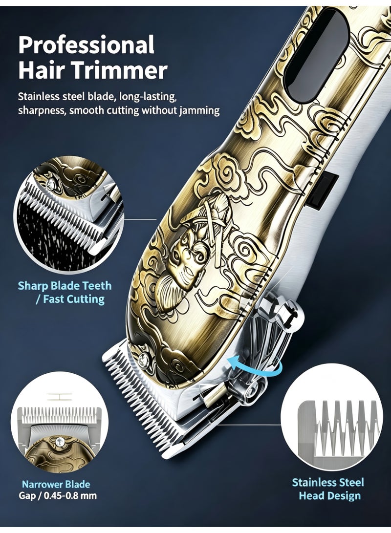 Snooe USB Rechargeable Hair trimmer Electric Haircut Kit Gold/Black - Image 2