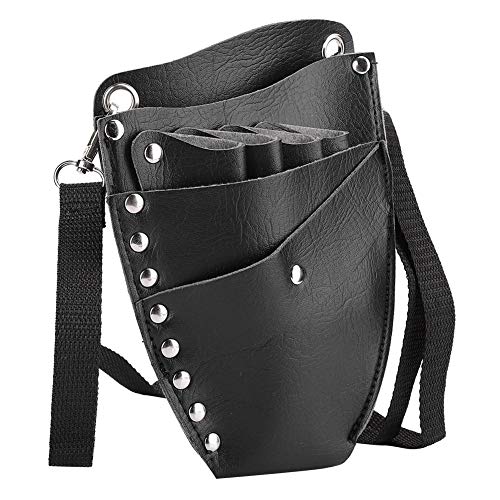 Ymiko PU Leather Scissors Holster, Salon Barber Hairdressing Scissors Shear Hairdressing Holder Pouch Case Bag Storage Waist Bag - Image 3