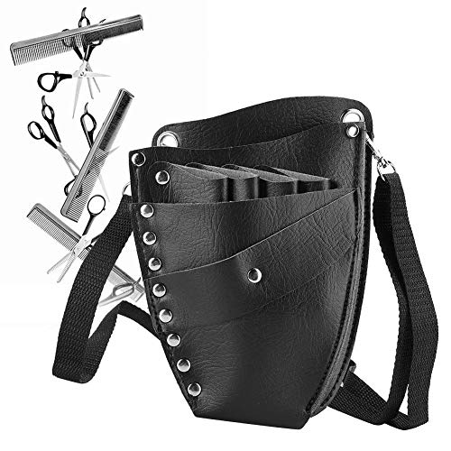 Ymiko PU Leather Scissors Holster, Salon Barber Hairdressing Scissors Shear Hairdressing Holder Pouch Case Bag Storage Waist Bag - Image 5