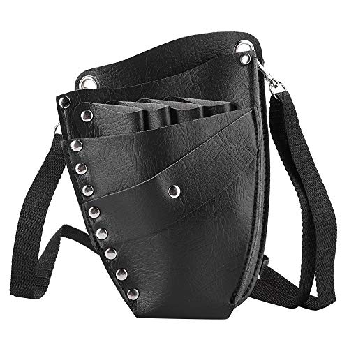 Ymiko PU Leather Scissors Holster, Salon Barber Hairdressing Scissors Shear Hairdressing Holder Pouch Case Bag Storage Waist Bag - Image 1