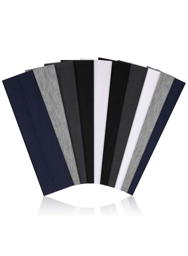 DiyJibb Headbands for Women - 10Pcs Non-Slip Cotton Cloth Headbands for Women's Hair Accessories, Fashion Sports Hair Bands & Ties, Soft Fabric for Yoga, Running, Workout - Image 1