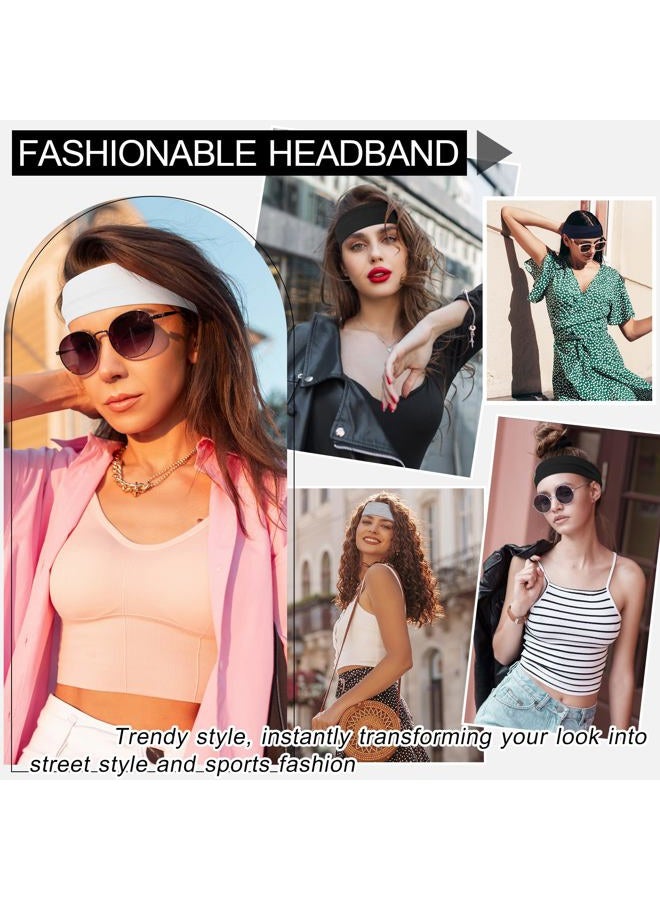 DiyJibb Headbands for Women - 10Pcs Non-Slip Cotton Cloth Headbands for Women's Hair Accessories, Fashion Sports Hair Bands & Ties, Soft Fabric for Yoga, Running, Workout - Image 4