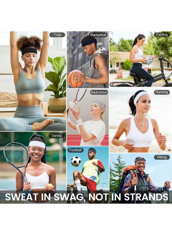 DiyJibb Headbands for Women - 10Pcs Non-Slip Cotton Cloth Headbands for Women's Hair Accessories, Fashion Sports Hair Bands & Ties, Soft Fabric for Yoga, Running, Workout - Image 2