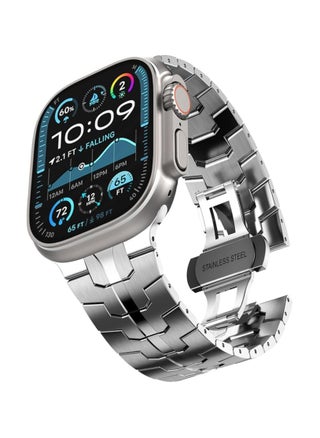 Stainless Steel Strap For iWatch 49mm 46mm 45mm 44mm 42mm, Replacement Band Compatible For Apple Watch Series Ultra 3 | Ultra 2 | Ultra | 10 9 8 7 SE 6 5 4 3 2 1 - Silver - pzsku/ZBB3E11BC74DC311CA9FBZ/45/_/1735003648/8dda65f8-d26a-46f3-b71e-24a8df59d0c3