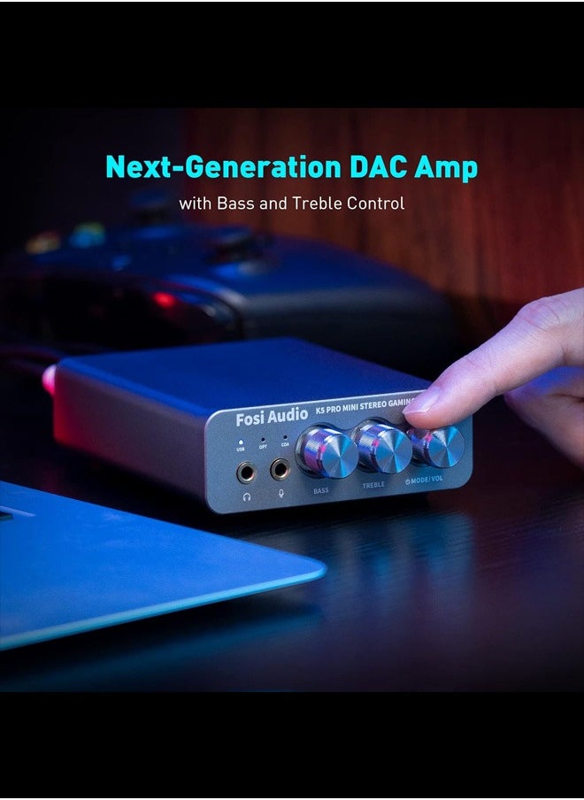 Fosi الصوت Fosi Audio K5 Pro Gaming DAC DAC مضخم سماعة رأس سماعة رأس Fosi Audio K5 Pro لمحول الصوت الرقمي إلى تمثيلي من ستيريو هاي فاي صغير لمحول الصوت USB من النوع C/بصري/محوري إلى RCA/3.5MM AUX لجهاز PS5/PCPC/MAC/كمبيوتر  - Image 5