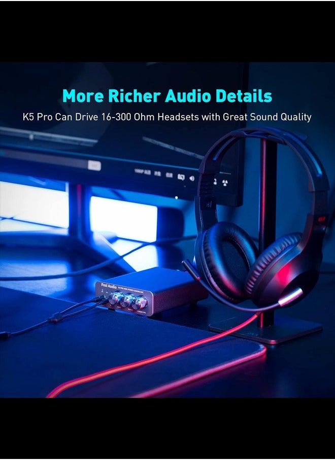 Fosi الصوت Fosi Audio K5 Pro Gaming DAC DAC مضخم سماعة رأس سماعة رأس Fosi Audio K5 Pro لمحول الصوت الرقمي إلى تمثيلي من ستيريو هاي فاي صغير لمحول الصوت USB من النوع C/بصري/محوري إلى RCA/3.5MM AUX لجهاز PS5/PCPC/MAC/كمبيوتر  - Image 4