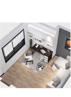 Golden Computer Desk with Drawers & Storage Shelves,100*50cm Study Work Writing Desk for Home Office Bedroom, Simple Modern  PC Desks Table,Grey  - Image 4