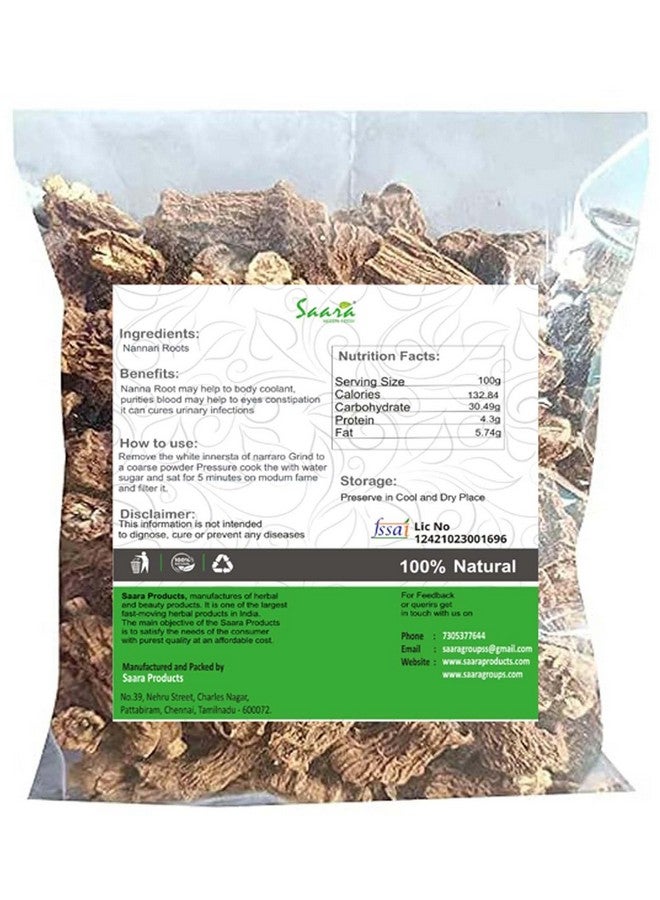 Saara HERBAL FRESH Nannari Roots 50g | Sugandhi Veru | Anantmool | Indian Sarsaparilla | Hemidesmus Indicus Roots, Natural body coolants, 50g - Image 2