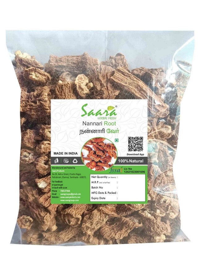 Saara HERBAL FRESH Nannari Roots 50g | Sugandhi Veru | Anantmool | Indian Sarsaparilla | Hemidesmus Indicus Roots, Natural body coolants, 50g - Image 1