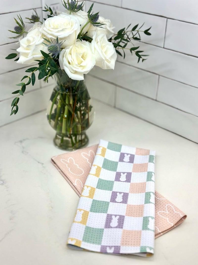 Trig Kitchen Towel Tea Towel Dish Cloth Quick Dry Waffle Weave Microfiber Highly Absorbent Designer Prints Modern 2 Pack Easter Checkered - Image 5