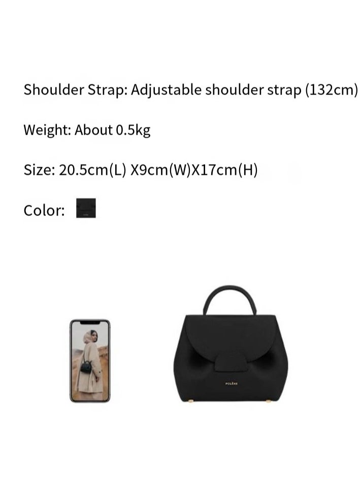 NIBEMINENT - Polene Smile Bag - French Minimalist Design, Genuine Leather, Chic Everyday Tote for Women - Image 1