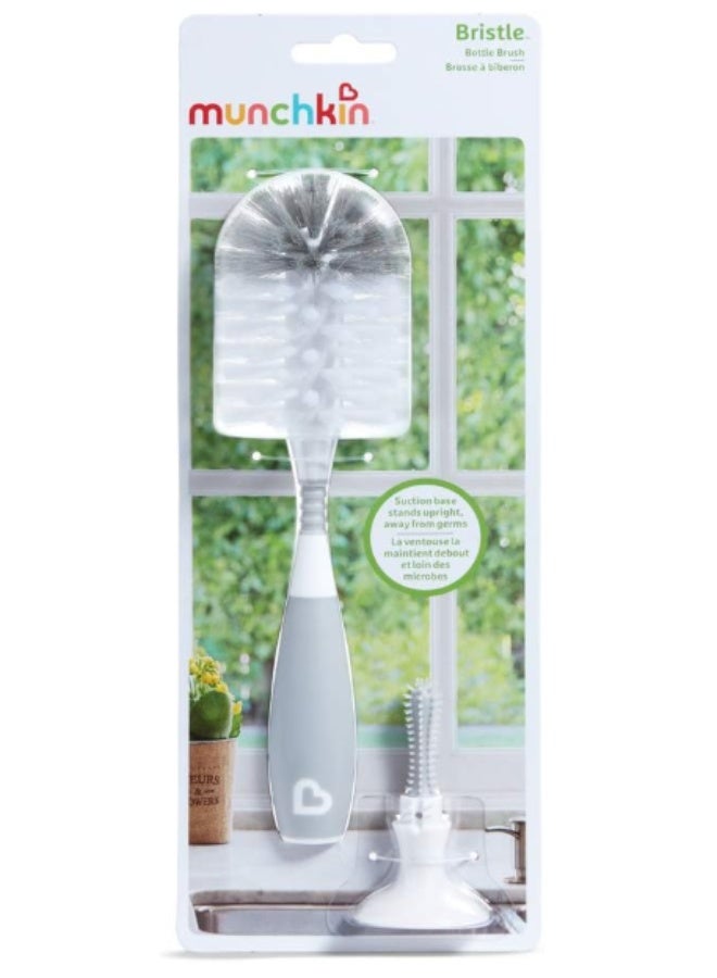 Munchkin Bristle Bottle Brush, bristle provide cleaner bottler, easy cleaning, with detachable teats cleaning brush, clean bottle for safe feed, Infant/Baby/Toddler/Kids, Color-Grey - Image 5