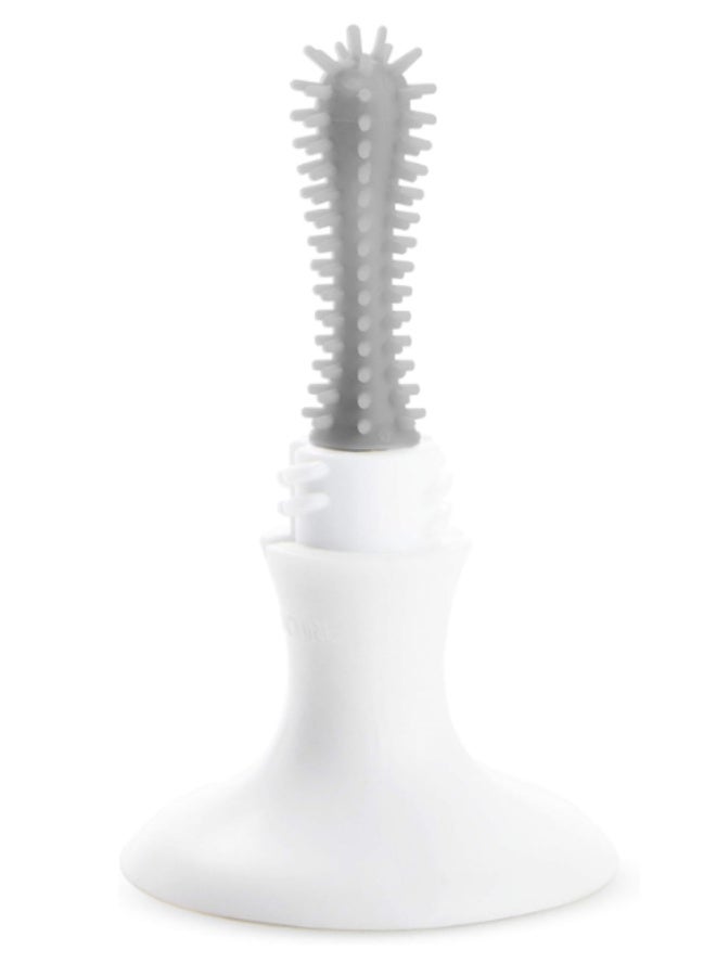 Munchkin Bristle Bottle Brush, bristle provide cleaner bottler, easy cleaning, with detachable teats cleaning brush, clean bottle for safe feed, Infant/Baby/Toddler/Kids, Color-Grey - Image 4