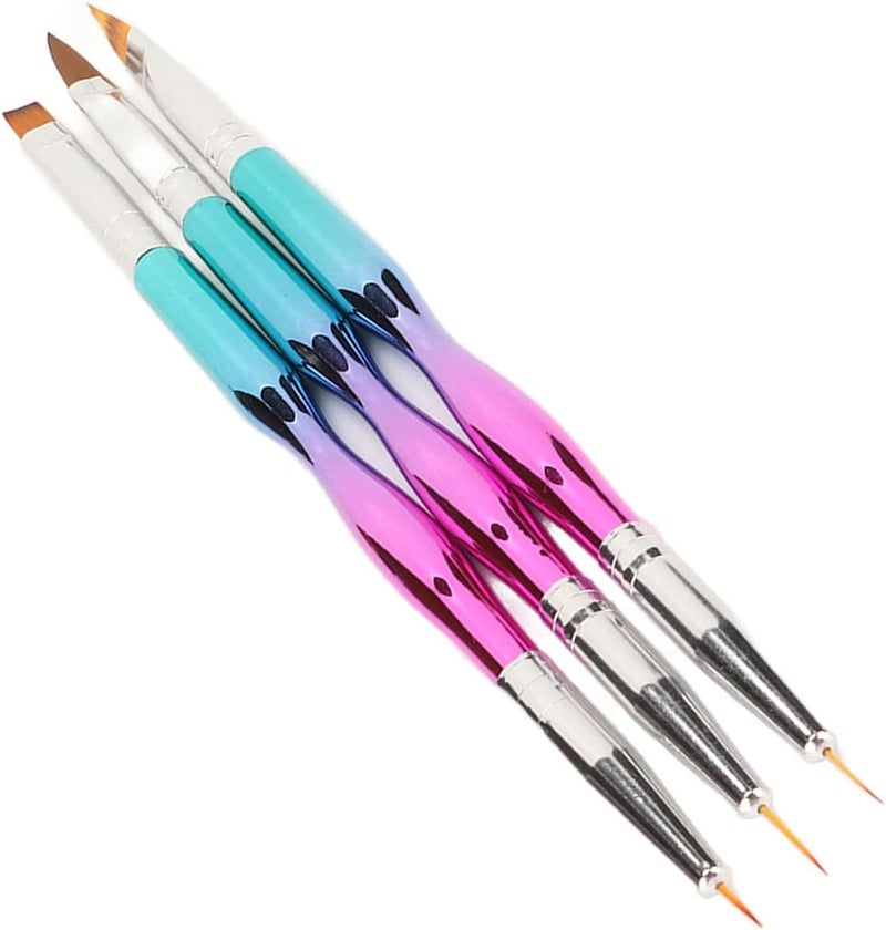NAILWIND 3pcs Nail Liner Brush, Double Ended Nail Art Brushes, Nail Art Brush Set, Nail Art Painting Drawing Brush, Gel Nail Brush Set, Nail Art Painting for Nail Accessories, Nail Design - Image 1