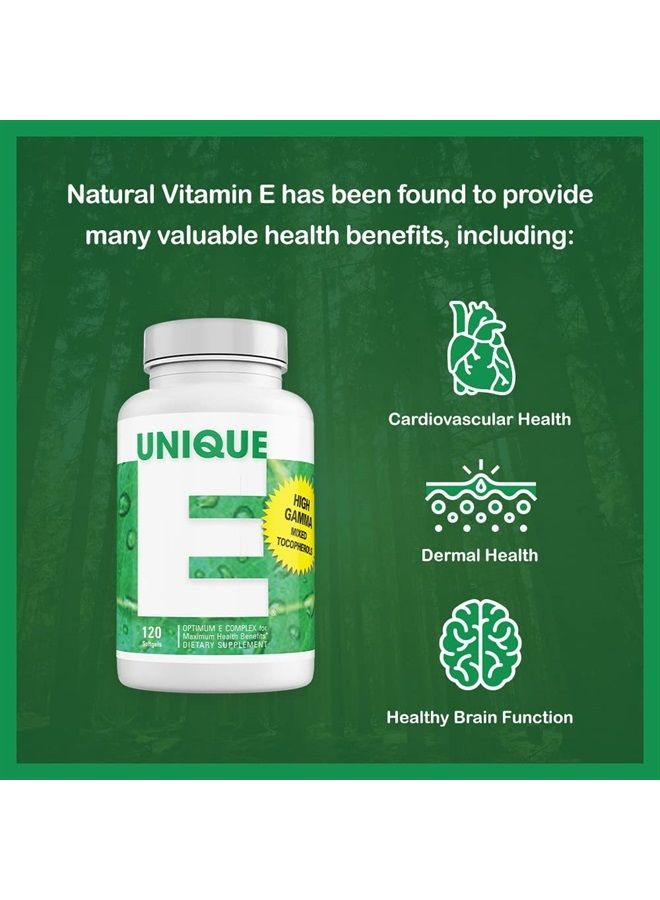 UNIQUE E A.C. Grace Company Mixed Tocopherols 120 Soft Gels, Supports Healthy Brain Function, General Health, and Aging Support, All-Natural Vitamin E and Kosher - Image 5