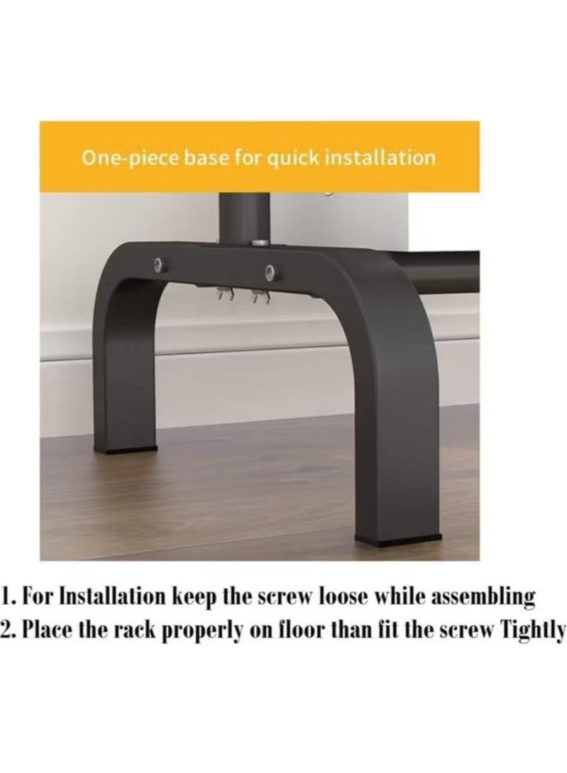 Double-Layer Floor-to-Ceiling Drying Racks with One-Layer Storage Racks, Adjustable and Retractable, Anti-Rust and Environmentally Friendly, Large-Capacity Simple Hangers, Household Bedroom Clothes Racks, Balcony Drying Racks - Image 4