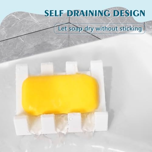 Coipdfty Self Draining Soap Dish,Silicone Suction Cup Soap Holder, Bathroom Soap Dish for Bar Soap,Can Extend Soap Life,Bathroom, Bath Tub, Kitchen Sink (1, White) - Image 5