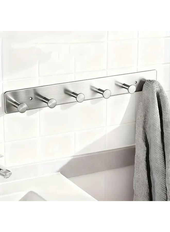 Black Wall Mounted Coat Hook Rack 6 Hooks Durable Stainless Steel Storage Organizer - Image 3