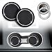 EcoNour Bling Cup Holder Insert 2 Pack with Push Start Button Ring 1 Pack 275 Inch Silicone Coaster Pad and 15 Inch Ring with Elegant Crystal Rhinestone Car Interior Accessories Black - Image 2