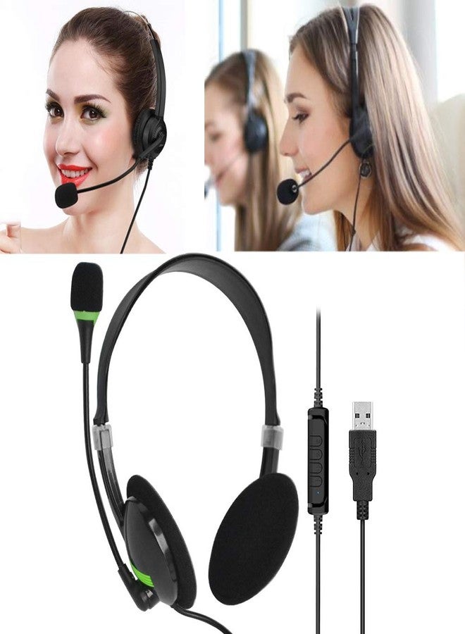 CALIDAKA USB Headset with Microphone, Lightweight PC Headphones for Business, Online Courses, Skype Chat, Call Center, Gaming, Noise Reduction - Image 2