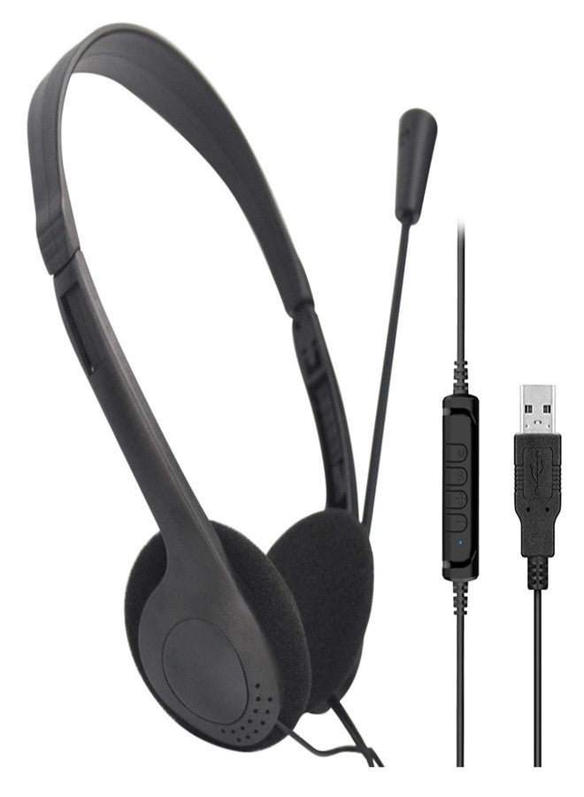CALIDAKA USB Headset with Microphone, Lightweight PC Headphones for Business, Online Courses, Skype Chat, Call Center, Gaming, Noise Reduction - Image 1