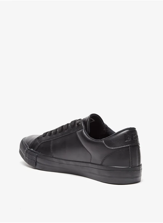 لي كوبر Men's Monotone Low Ankle Sneakers with Lace-Up Closure