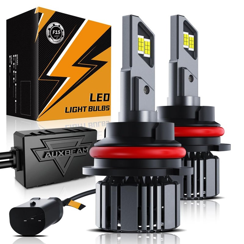 Auxbeam 9007 HB5 Fog Light Bulbs, F15 Series 9007 Powersports Bulbs, 20000LM 600% Brighter 6500K HB5 Light Bulbs for UTV ATV Offroad Vehicles - Image 1