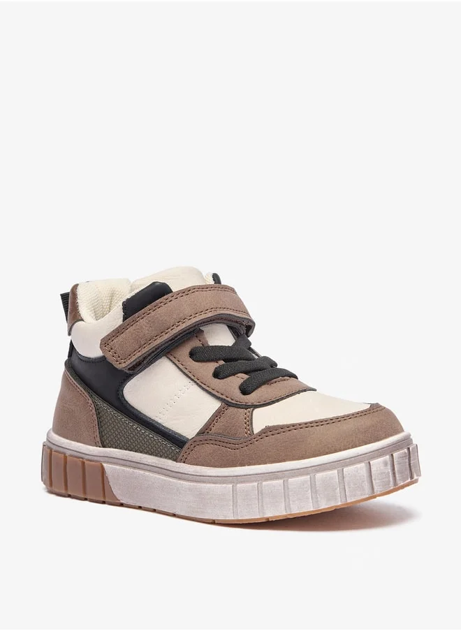 ال بي ال من شو اكسبرس Boy's Panelled High Cut Sneakers with Hook and Loop Closure