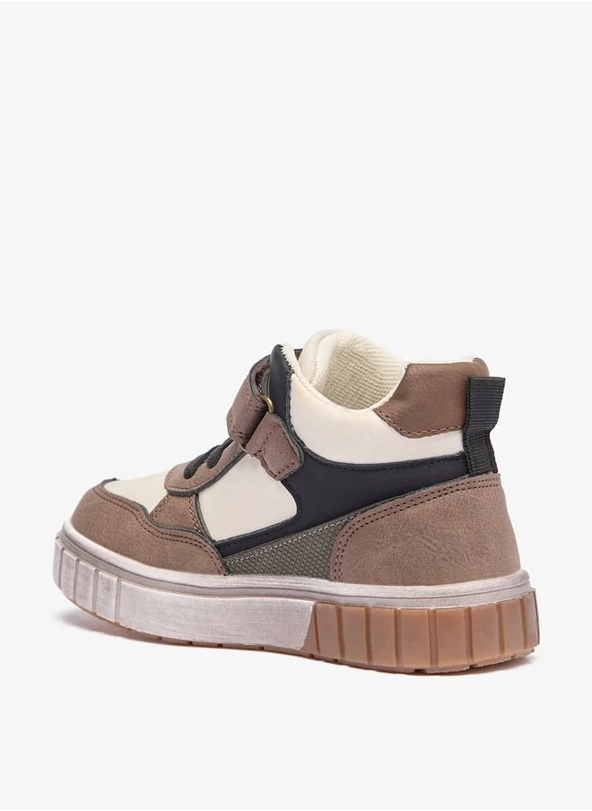 ال بي ال من شو اكسبرس Boy's Panelled High Cut Sneakers with Hook and Loop Closure