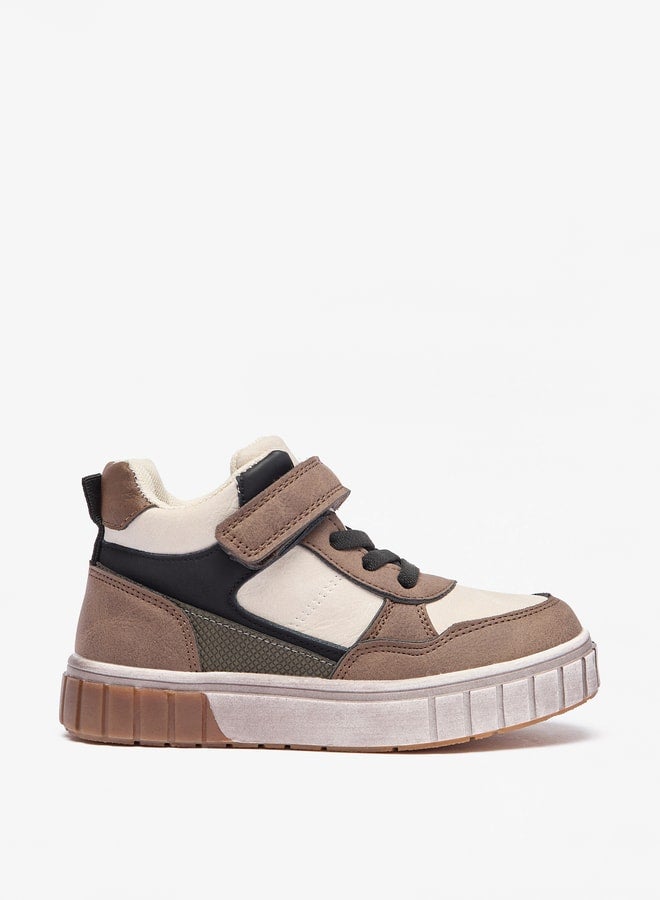 LBL by Shoexpress Boy's Panelled High Cut Sneakers with Hook and Loop Closure - Image 3